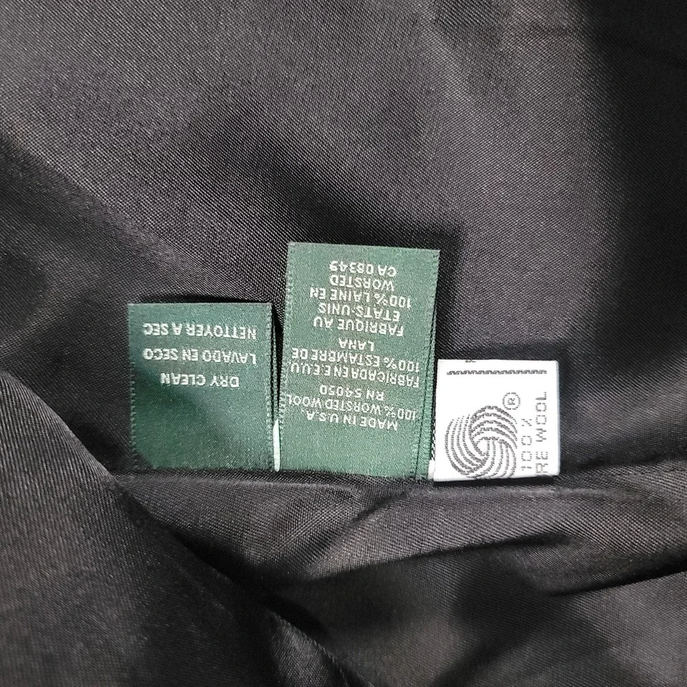 Vintage Lauren Ralph Lauren Navy Double Breasted Wool Crest Logo Blazer Size 16 - Picture 13 of 15